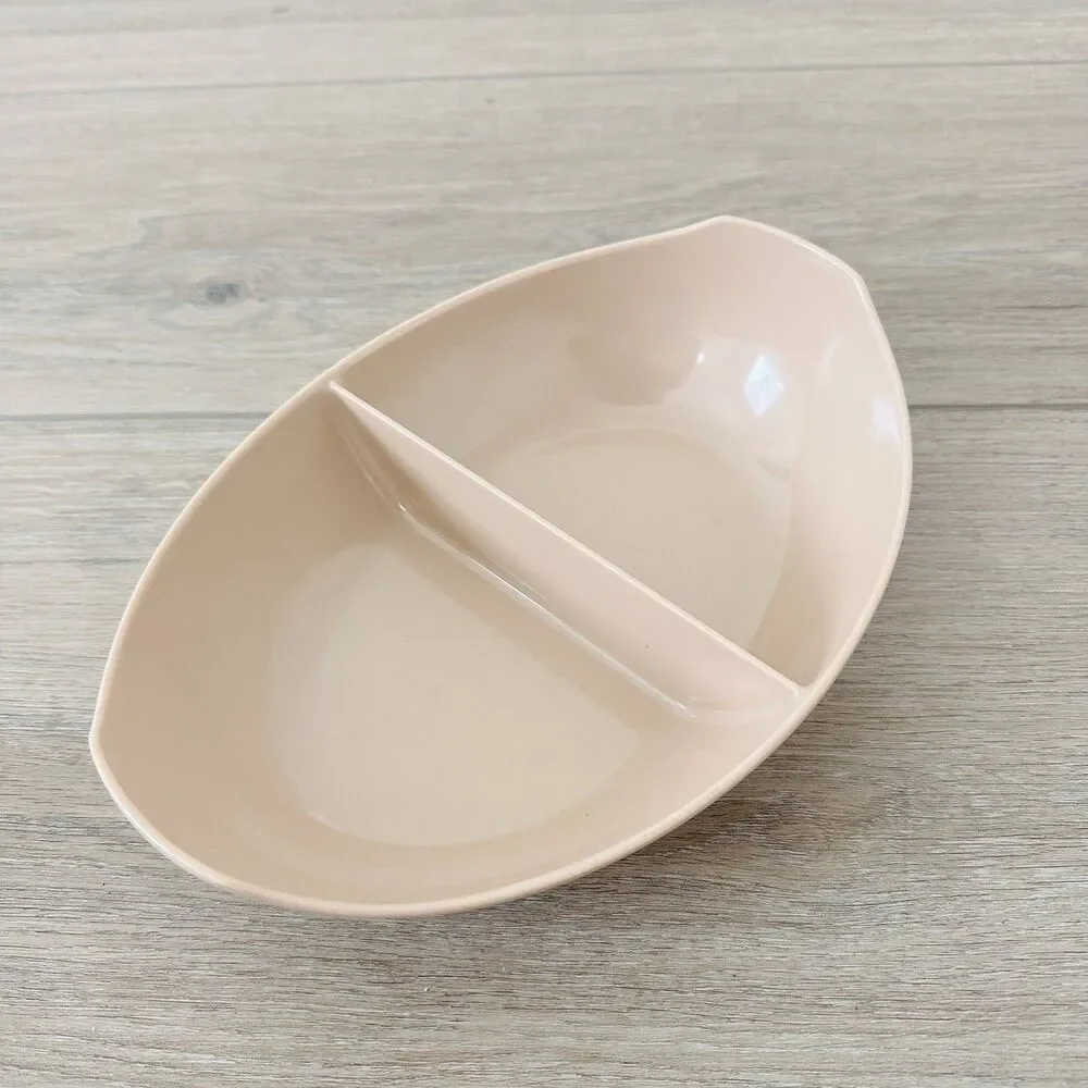 Oneida Vintage Pink Melmac Melamine Divided Serving Bowl Dish MCM Mid Century